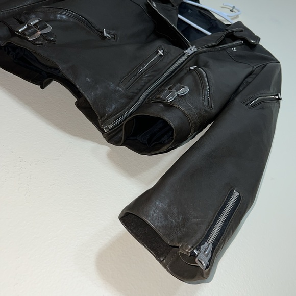 ALLSAINTS Prescott Biker Jacket Khaki Green - Picture 7 of 14